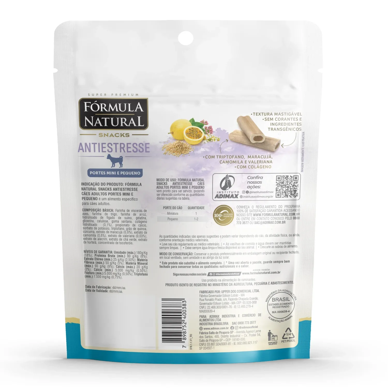 Snacks Fórmula Natural Antiestresse Cães Minis e Pequenos
